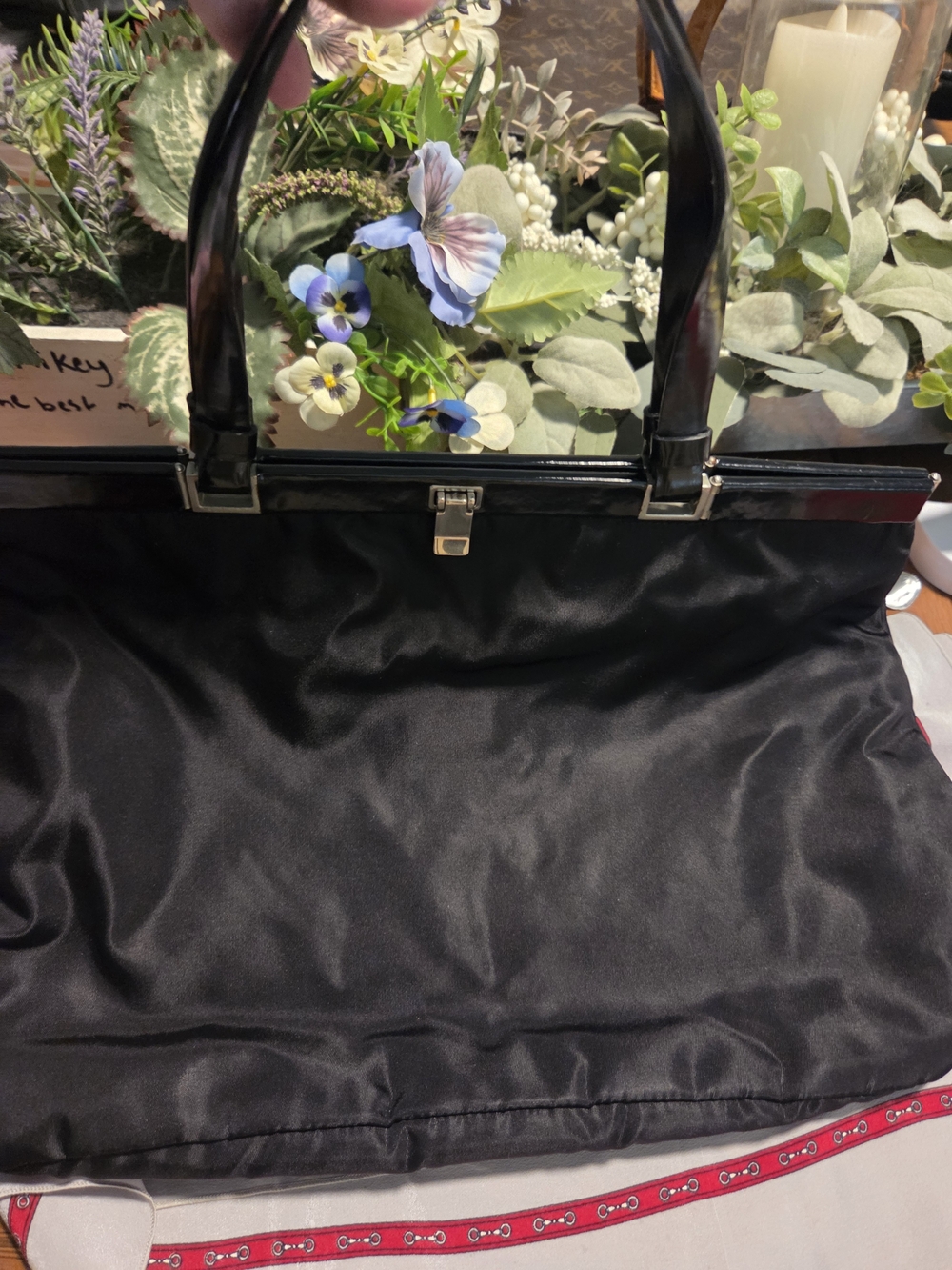Prada Black Shoulder Bag with Glossy Trim - Picture 2 of 15